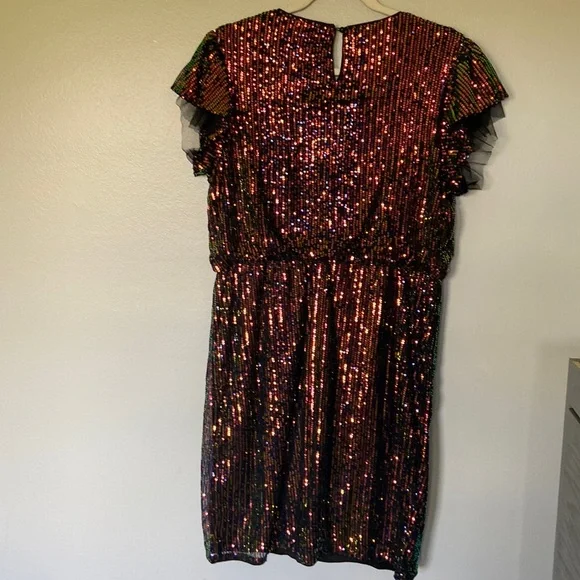 GRACE KARIN Women's Sparkly Cocktail Holiday Cap Sleeve Evening Shift Dress SZ L - Picture 3 of 17